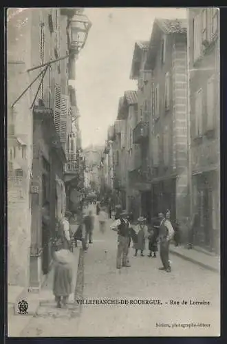 AK Villefranche-de-Rouergue, Rue de Lorraine