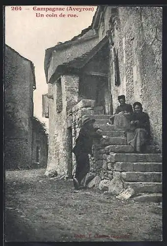 AK Campagnac /Aveyron, Un coin de rue