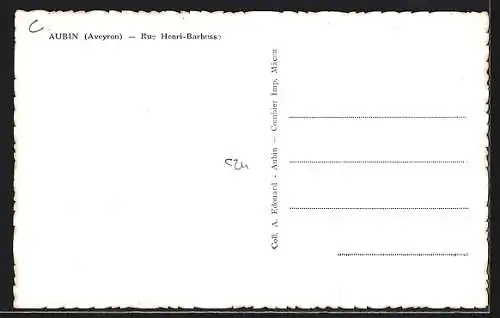 AK Aubin /Aveyron, Rue Henri-Barbusse