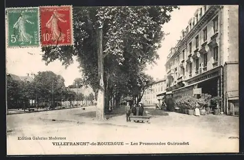 AK Villefranche-de-Rouergue, Les Promenades Guiraudet