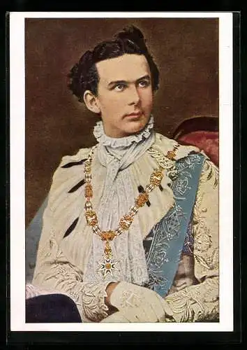 AK Ludwig II., König von Bayern als Georgiritter, gest. 13.6.1886