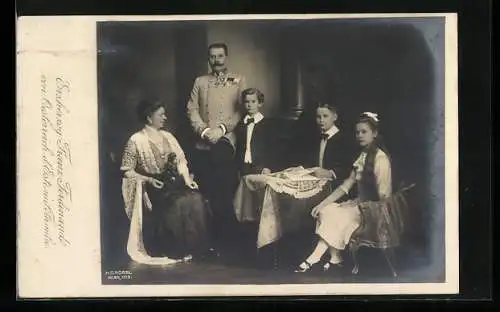 AK Franz Ferdinand von Oesterreich d`Este, Portrait mit Familie