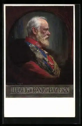 AK König Ludwig III. von Bayern, Profilansicht mit Epauletten, Erinnerung an d.Weihnachtsfest 1914