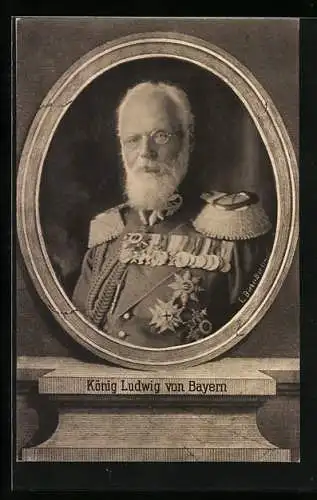 AK König Ludwig III. von Bayern in Uniform mit Orden & Epauletten