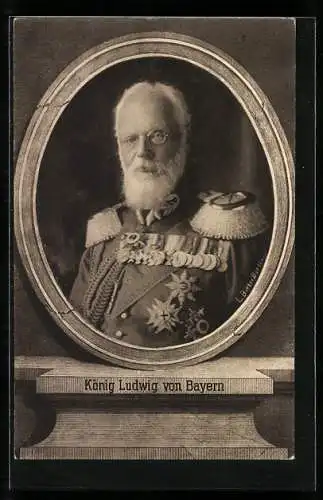 AK König Ludwig III. von Bayern in Uniform mit Orden & Epauletten