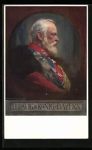 AK König Ludwig III. von Bayern, Profilansicht mit Epauletten, Erinnerung an d.Weihnachtsfest 1914