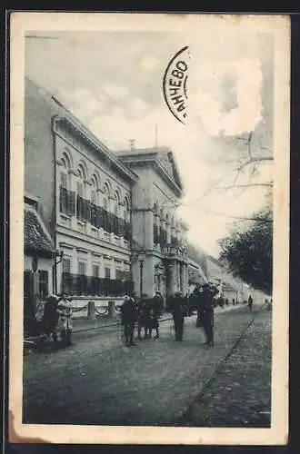 AK Pancevo, Strassenpartie mit Passanten