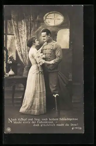 Foto-AK NPG Nr. 1011 /6: Soldat kehrt zurück zu seiner Frau