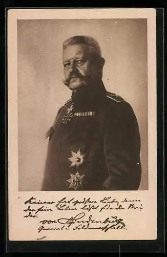 AK Paul von Hindenburg als Feldherr