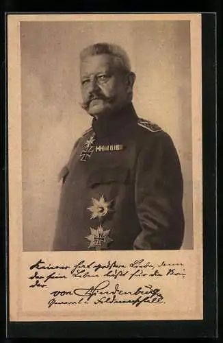 AK Paul von Hindenburg als Feldherr