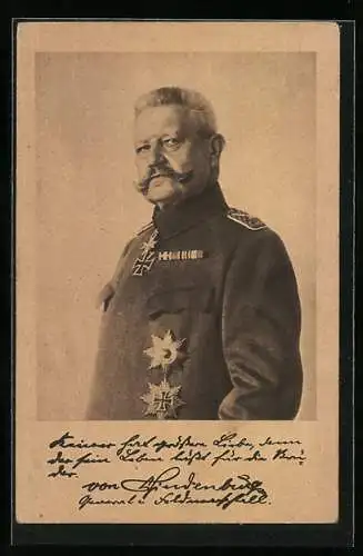 AK Paul von Hindenburg als Feldherr