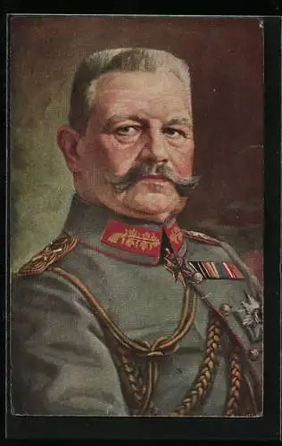 AK Paul von Hindenburg in Uniform mit Orden