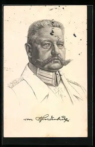 AK Generalfeldmarschall Paul von Hindenburg in Uniform