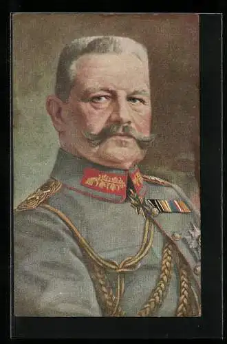 AK Paul von Hindenburg in Uniform mit Orden