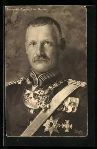 AK Kronprinz Rupprecht von Bayern in ordensbehangener Uniform