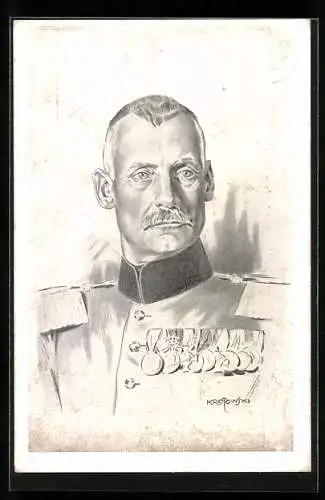 Künstler-AK Portrait von Kronprinz Rupprecht von Bayern