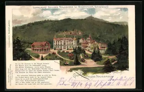 Künstler-AK Carl Münch: Badenweiler, Schloss Hausbaden