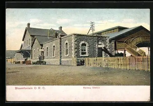 AK Bloemfontein /O. R. C., Railway Station, Bahnhof