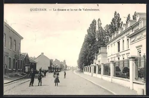 AK Quiévrain, La douane et la rue de Valenciennes