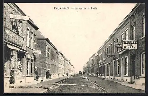 AK Erquelinnes, La rue de la Poste