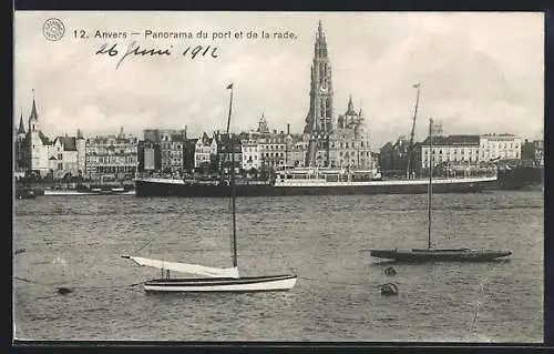 AK Anvers, Panorama du port et de la rade