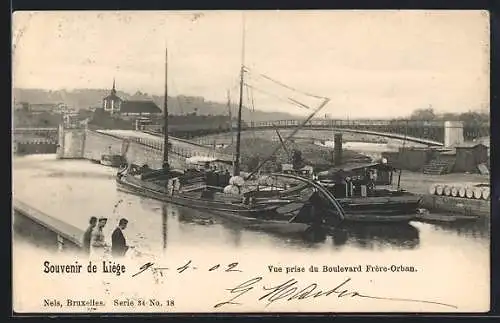 AK Liège, Vue prise du Boulevard Frère-Orban