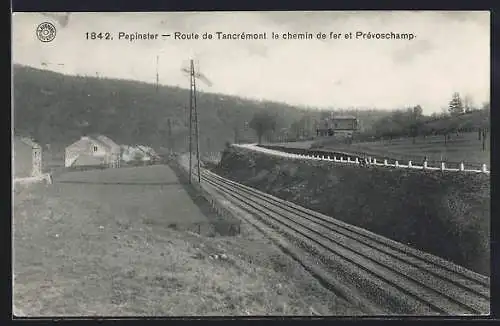 AK Pepinster, Route de Tancrémont, le chemin de fer et Prévoschamp