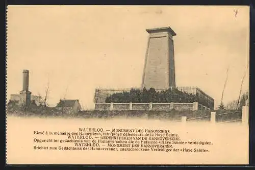 AK Waterloo, Monument des Hanovriens