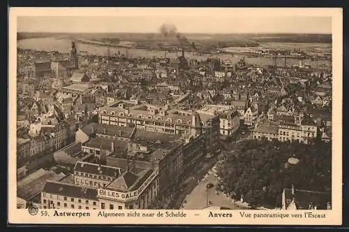 AK Anvers, Vue panoramique vers l`Escaut