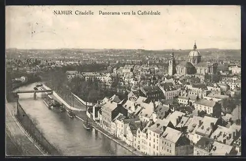 AK Namur, Citadelle, Panorama vers la Cathédrale