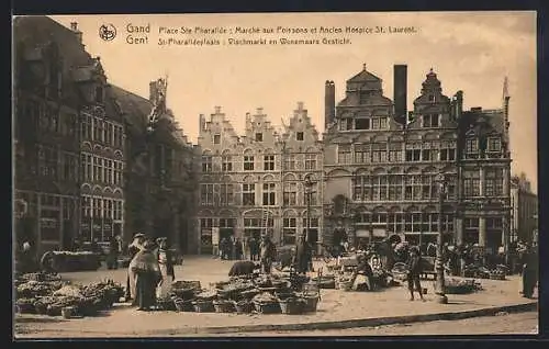 AK Gand, Place Ste Pharailde: Marché aux Poissons et ancien Hospice St. Laurent