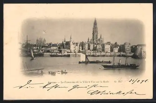 AK Anvers, Le Panorama de la Ville & Vue sur la Rade