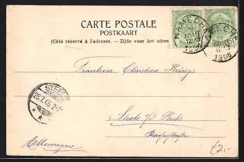 AK Marche-les-Dames, Abbaye, L`Eglise paroissiale et le Pensionnat des Réligieuses Ursulines