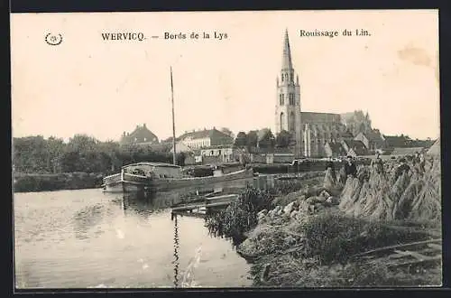 AK Wervicq, Bords de la Lys, Rouissage du Lin