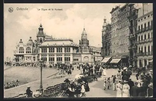 AK Ostende, La Digue et le Kursaal