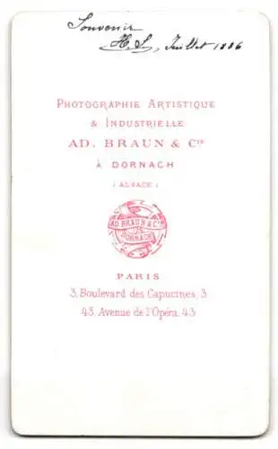 Fotografie Ad. Braun & Cie., Dornach, Boulevard des Capucines 3, Porträt einer jungen Frau