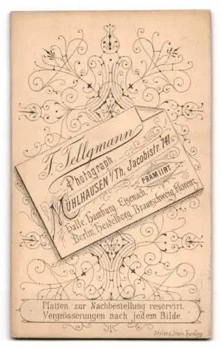 Fotografie F. Tellgmann, Mühlhausen, Jacobistrasse 741, Mann mit Brille und Schnurrbart