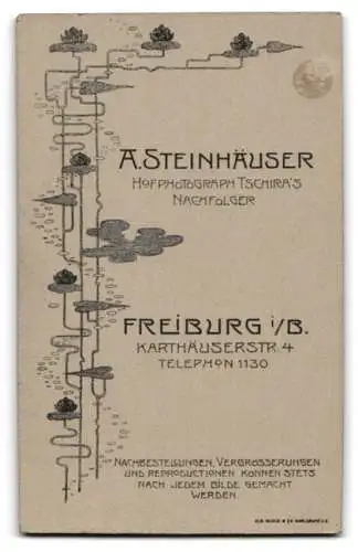 Fotografie A. Steinhäuser, Freiburg i.B., Karthäuserstr. 4, Porträt eines Mannes mit Schnurrbart