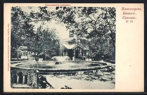 AK Pjatigorsk, Nikolaevskiy Brunnen mit Pavillon, Kavkaz Nr. 14