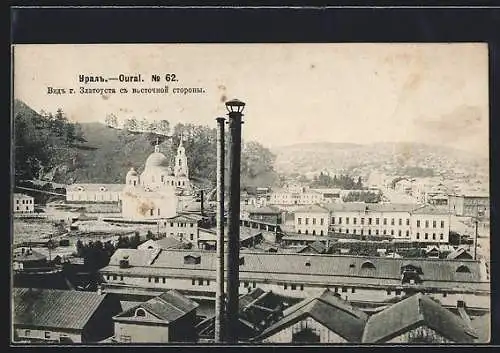 AK Slatoust, Blick auf Stadt und Kirche