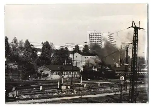 27 Fotografien Ansicht Dresden, Deutsche Reichsbahn DDR, Eisenbahn, Bahnhof, Lokschuppen, Lokomotiven, Dampflok u.a.