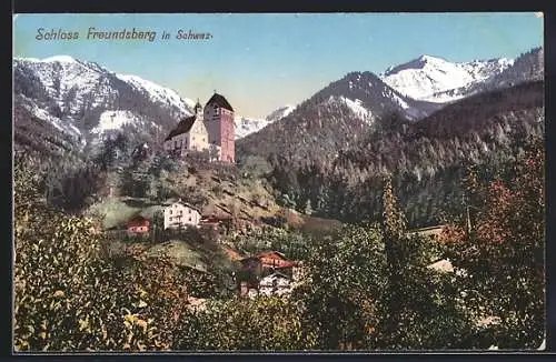 AK Schwaz, Schloss Freundsberg mit Umgebung