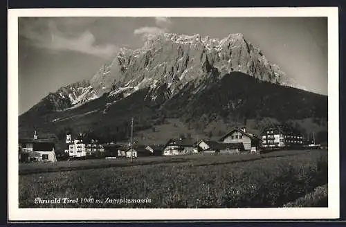 AK Ehrwald /Tirol, Panorama mit Zugspitzmassiv