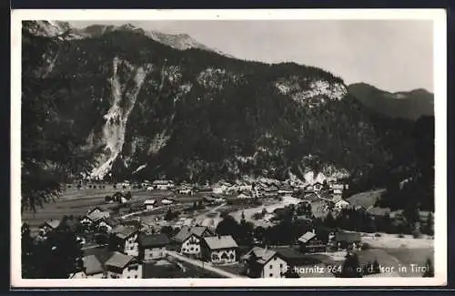 AK Scharnitz a. d. Isar, Ortsansicht mit Wasserfall