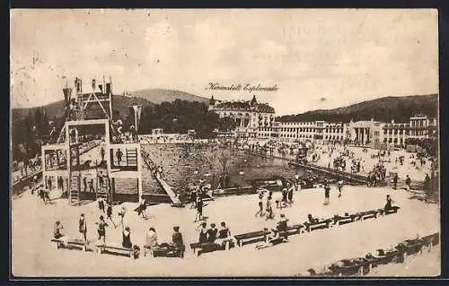 AK Baden bei Wien, Thermal-Strandbad mit Kuranstalt Esplanade