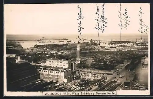 AK Buenos Aires, Vista Panoramica, Plaza Britanica y darsena norte