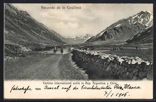 AK Cordillera, Camino Internacional entre la Rep. Argentina y Chile