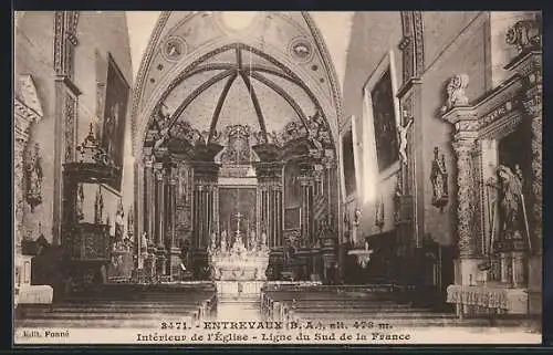 AK Entrevaux, Interieur de l`Eglise, Ligne du Sud de la France