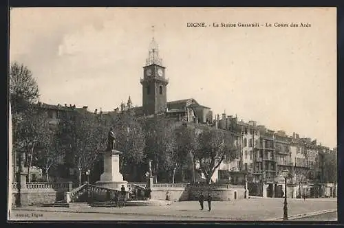 AK Digne, La Statue Gassendi, Le Cours des Arès