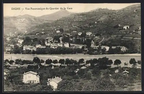 AK Digne, Vue Panoramique du Quartier de la Gare